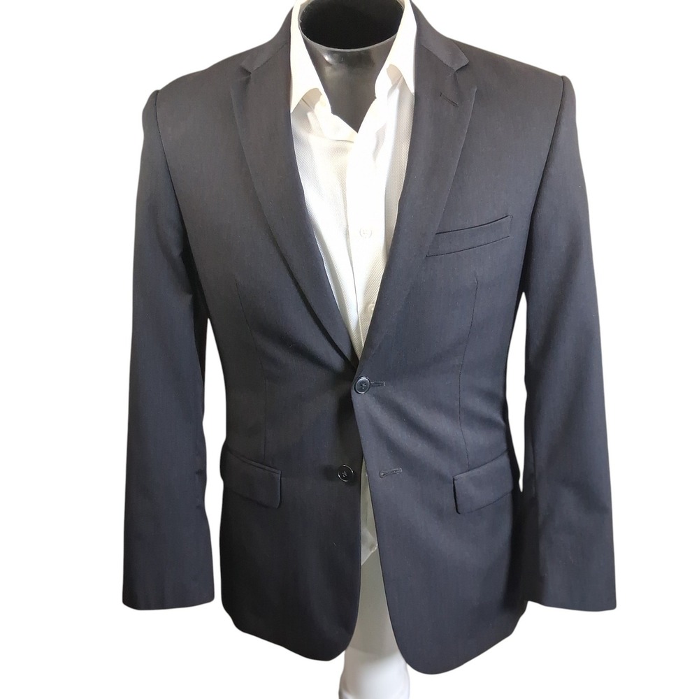 Jos. A. Bank Mens Sport Coat 38R Dark Gray Travelers Slim Fit Blazer Double Vent